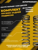 Комплект заниженных задних пружин с переменным шагом - 30 Калина, Гранта, Приора