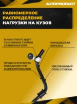 Стабилизатор поперечной устойчивости 22 мм в сборе, с усиленными стойками Калина Гранта Датсун — изображение 2