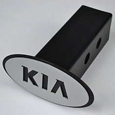 Металлическая заглушка фаркопа под квадрат "Kia". "Американский" фаркоп 50х50